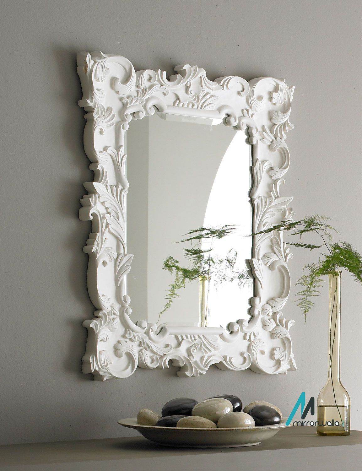 Ultimate White Carving Mirror - Mirrorwalla